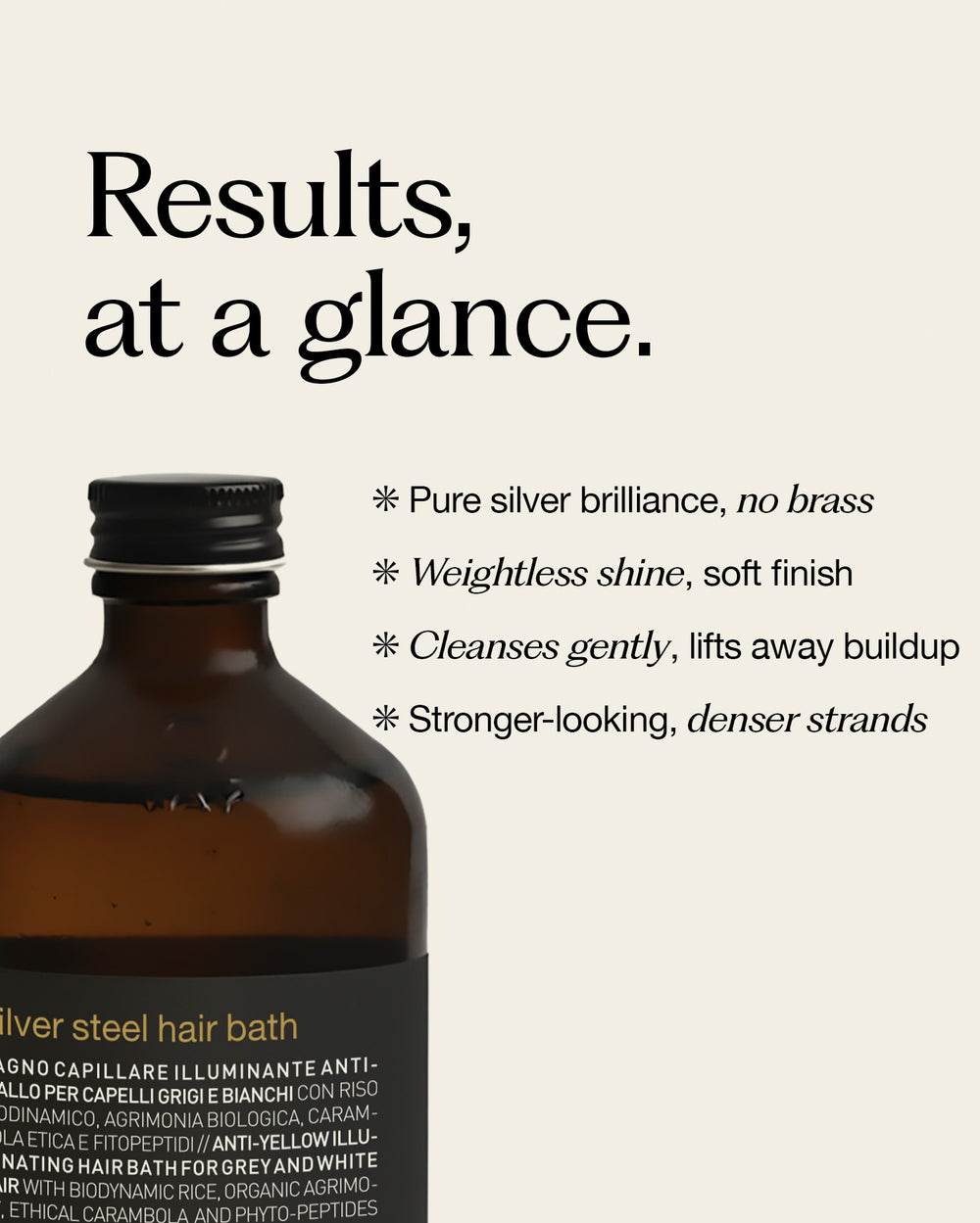 silver steel hair bath