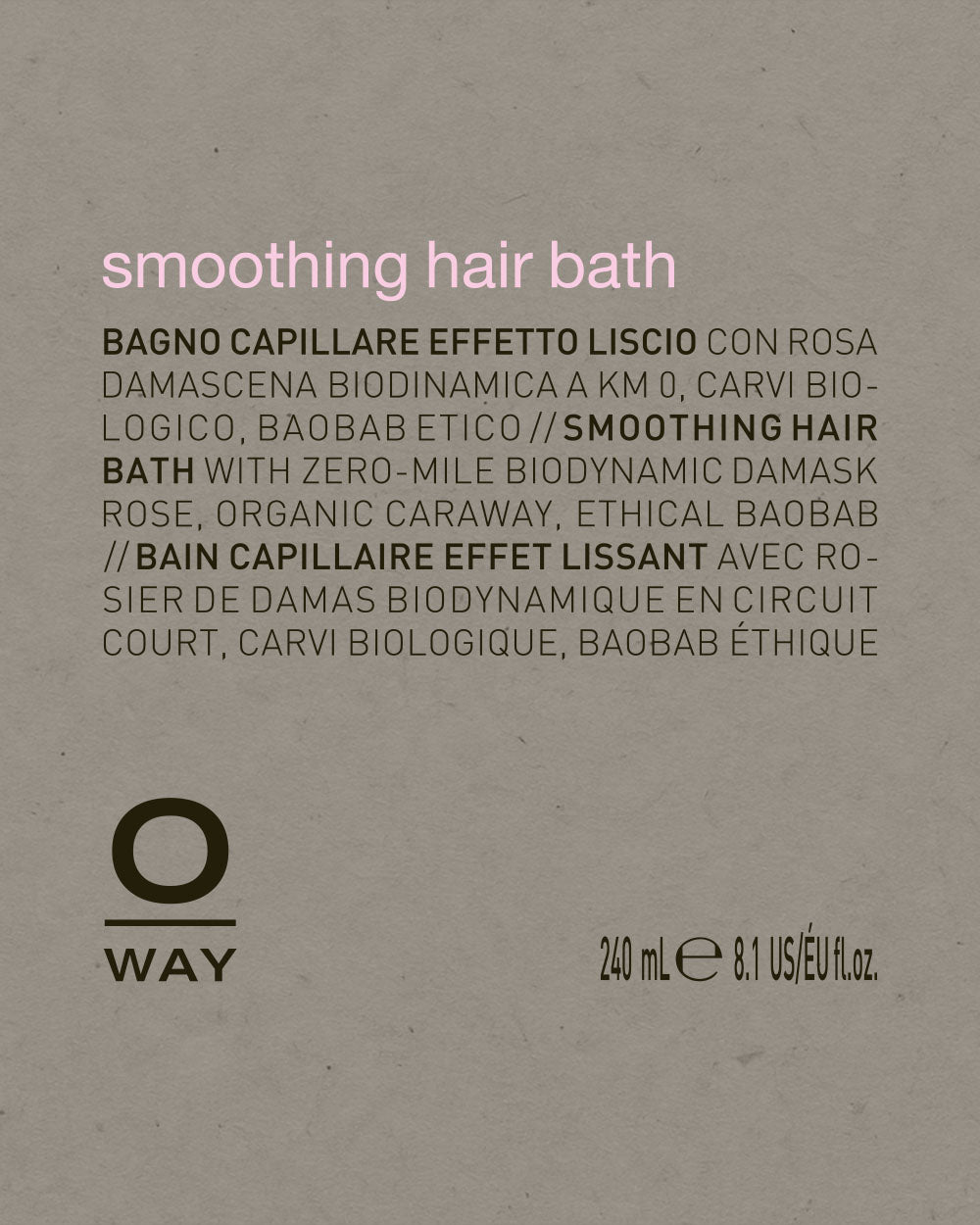 oway smoothing hair bath label mobileonly