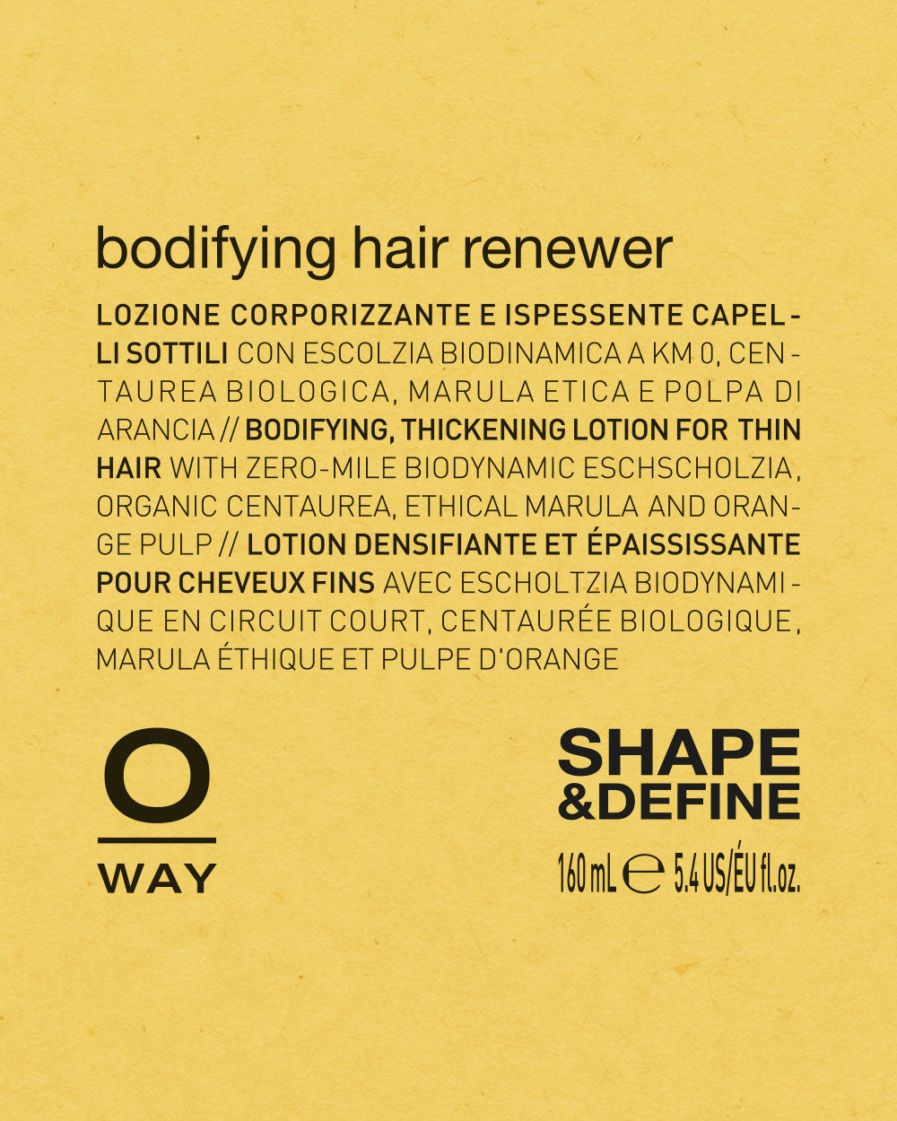oway bodifying hair renewer label mobileonly
